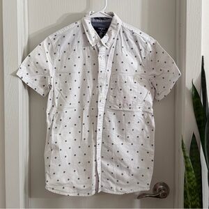 Forever 21 White and Black Polka Dot Men's Shirt